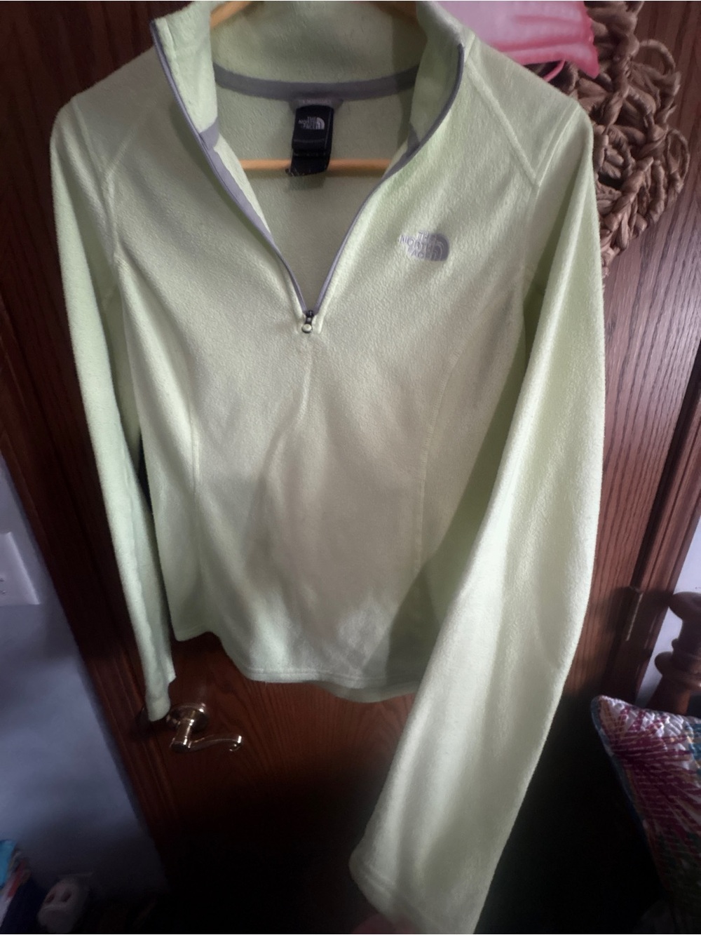 Women’s North Face🍋‍🟩Sherbet Lime Green Quarter-Zip Fleece Pullover